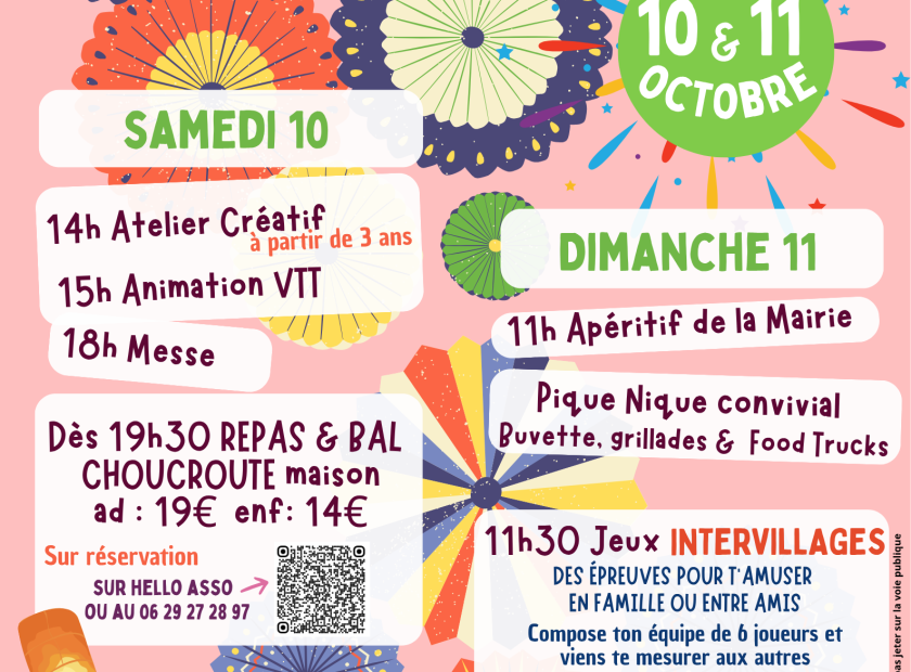 Affiche fête patronale 10 et 11 octobre 2026