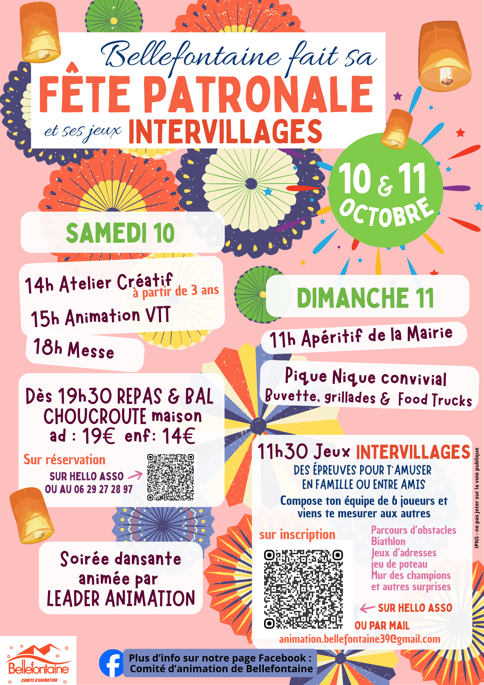 Affiche fête patronale 10 et 11 octobre 2026